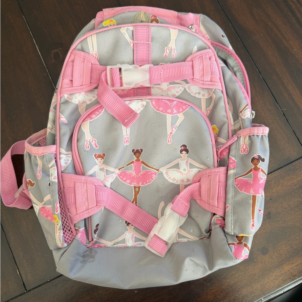 Girls McKenzie Pottery Barn Ballet Dancer Backpack in Pink and Gray